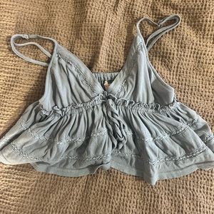 Grey/brown babydoll tank top